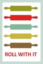 Holzschild 30x20 cm Nudelholz Rolling pin roll with