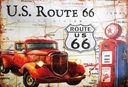 Holzschild 20x30 cm US Route 66 Oldtimer Tankstelle