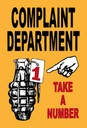 Holzschild 30x20 cm complaint Department take number