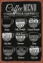 Holzschild 30x20 cm Coffee Menu flat white Doppio