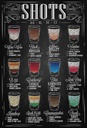 Holzschild 30x20 cm Shots Menu Woo Black russian