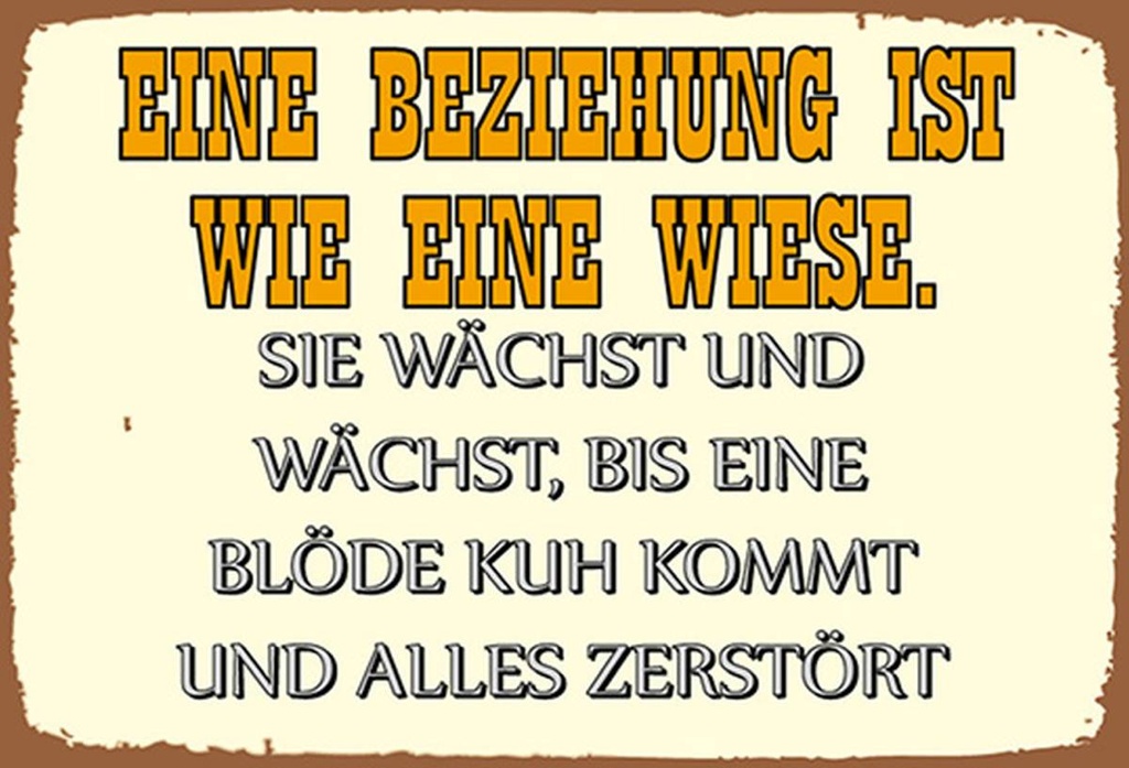 Holzschild 20x30 cm Eine Beziehung wie eine Wiese
