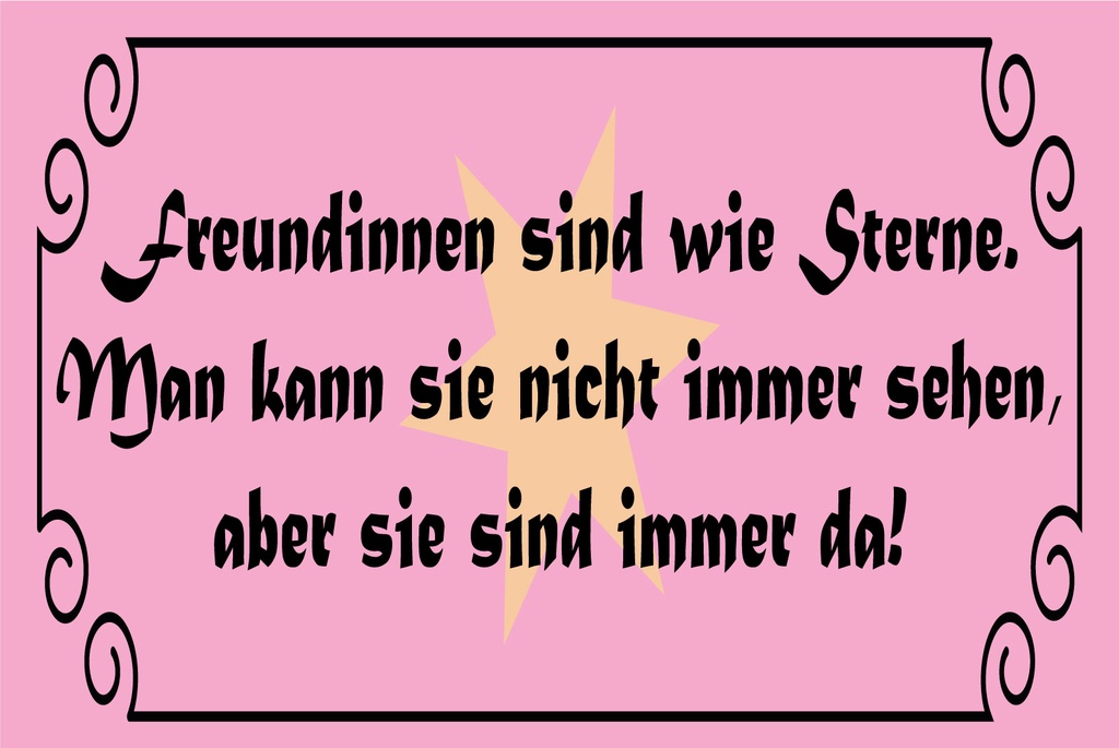 Holzschild 20x30 cm Freundinnen wie Sterne immer da