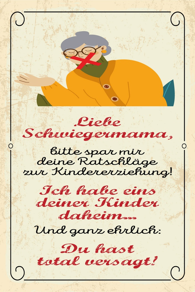 [LA-1808913-H] Holzschild 30x20 cm liebe Schwiegermama spar mir deine Ratschläge