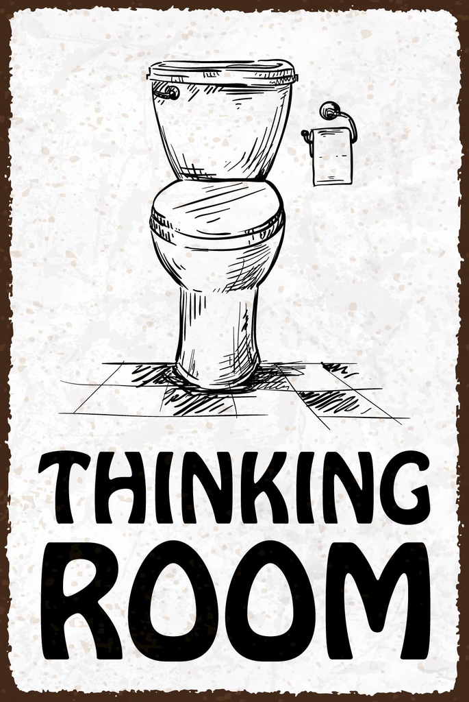 [LA-1808977-H] Holzschild 30x20 cm Thinking room Toilette