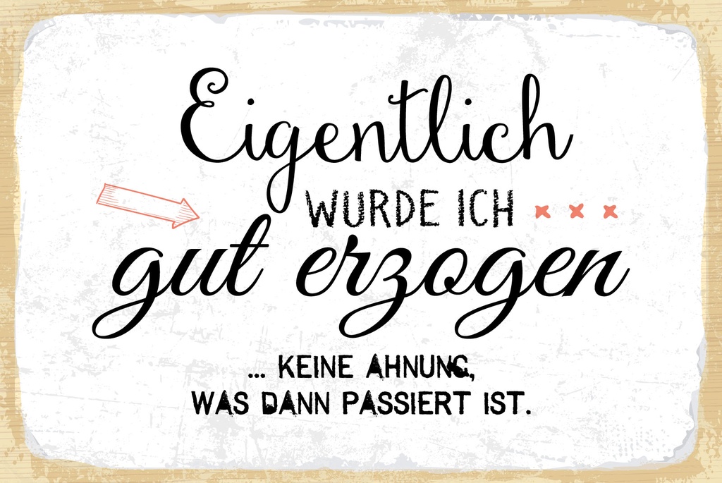 [LA-1809019-H] Holzschild 20x30 cm Eigentlich wurde ich gut erzogen