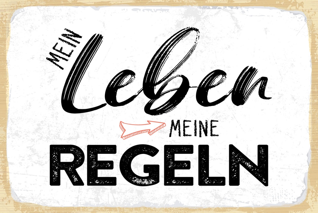 [LA-1809022-H] Holzschild 20x30 cm Mein Leben meine Regeln