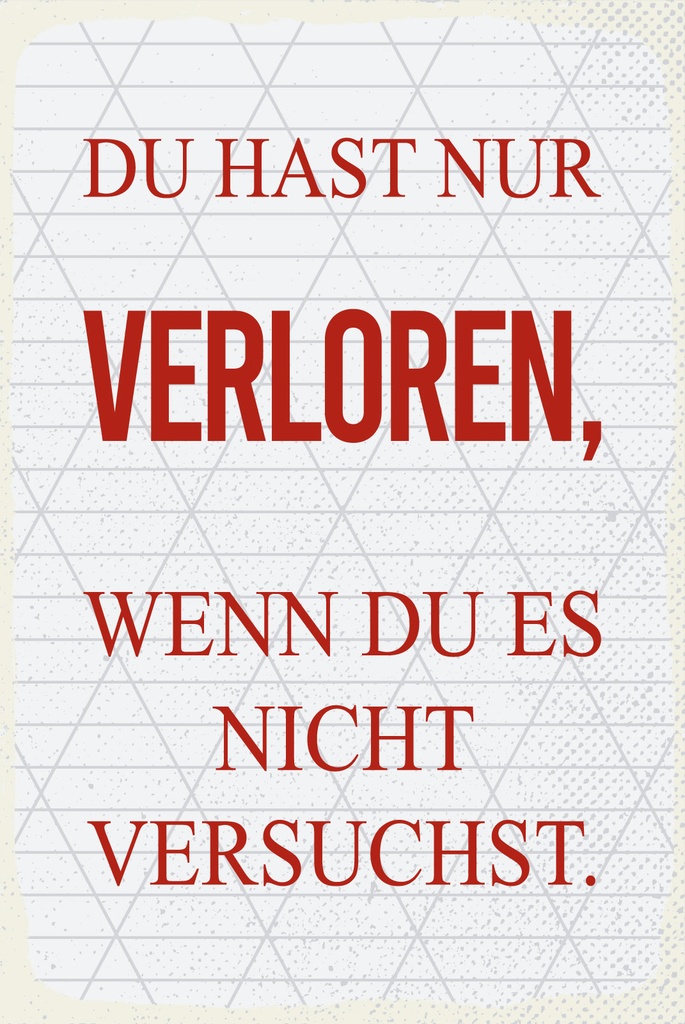 [LA-1809061-H] Holzschild 30x20 cm Du hast nur verloren, wenn du es nicht versuchst