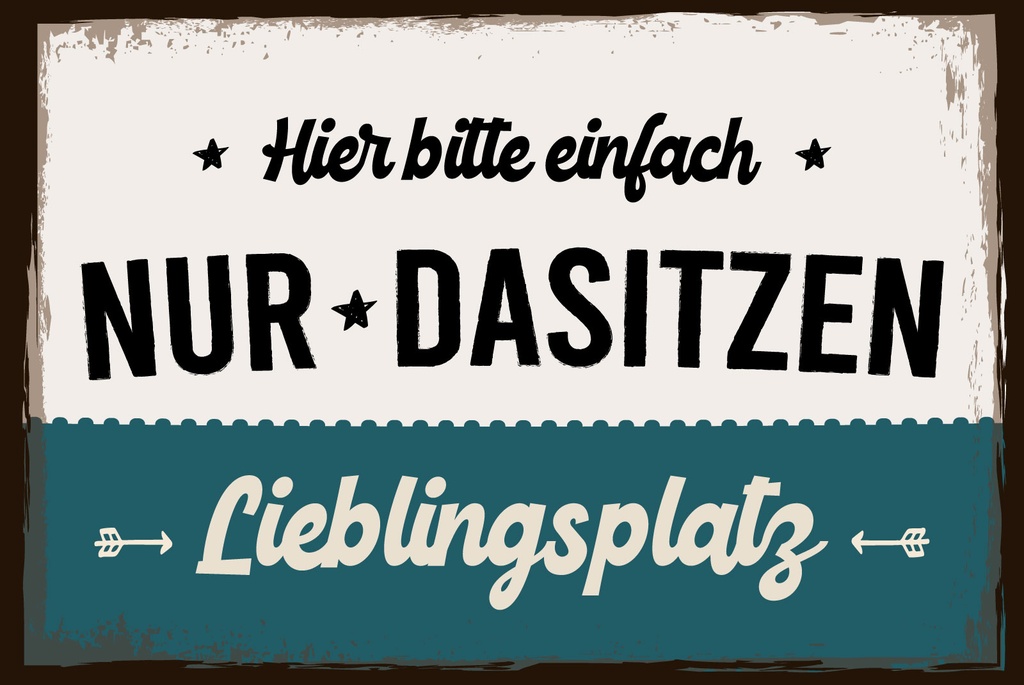 [LA-1809117-H] Holzschild 20x30 cm Lieblingsplatz hier bitte einfach nur Dasitzen