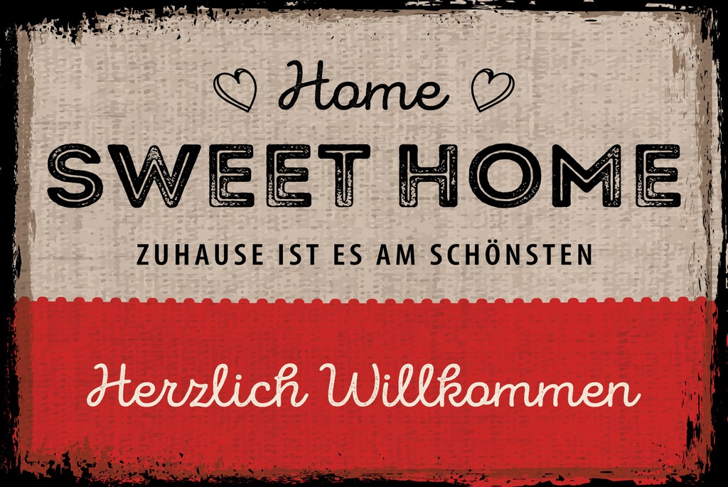 [LA-1809150-H] Holzschild 20x30 cm home sweet Home Herzlich Willkommen