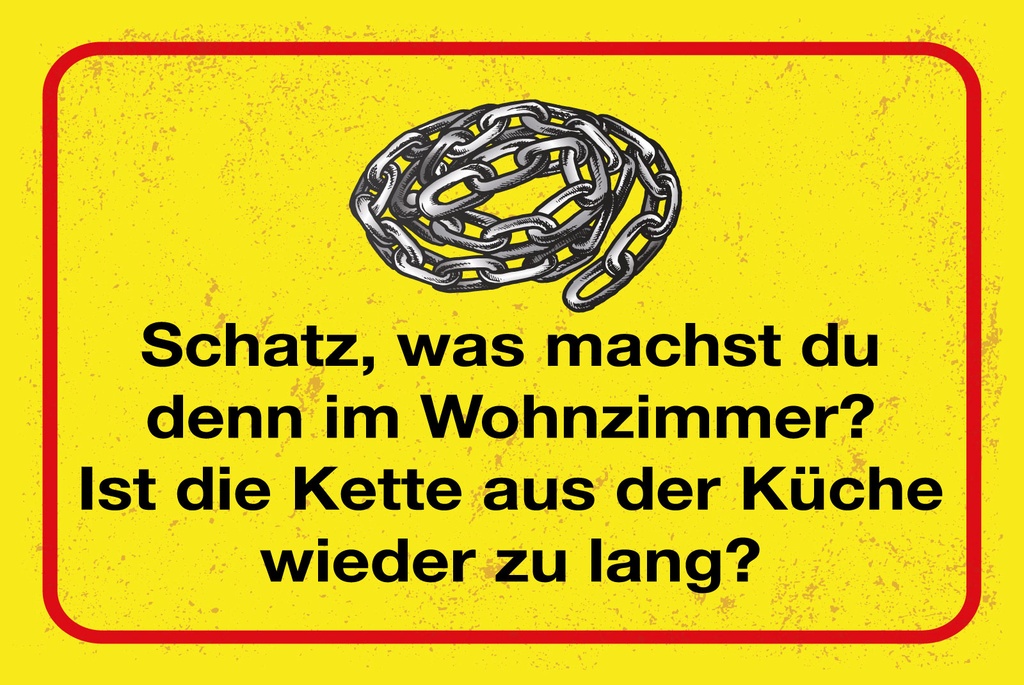 [LA-1809153-H] Holzschild 20x30 cm Ist die kette aus der Küche wieder zu lang