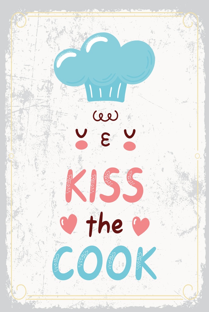 [LA-1809170-H] Holzschild 30x20 cm kiss the cook Kochmütze