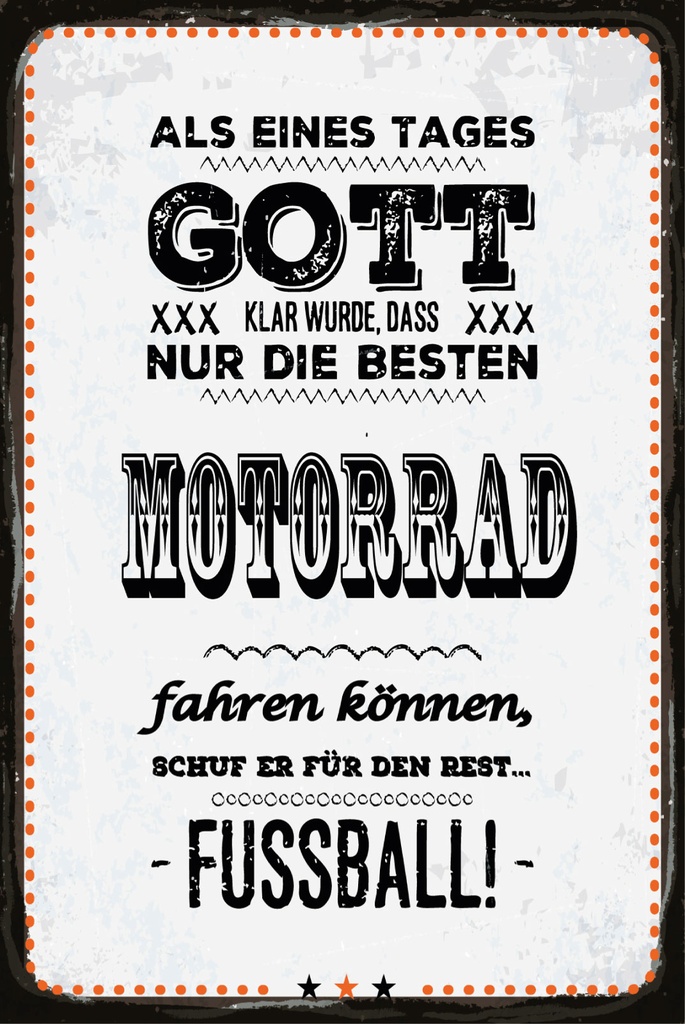 [LA-1809201-H] Holzschild 30x20 cm Gott wurde klar nur die Besten können Motorrad fahren