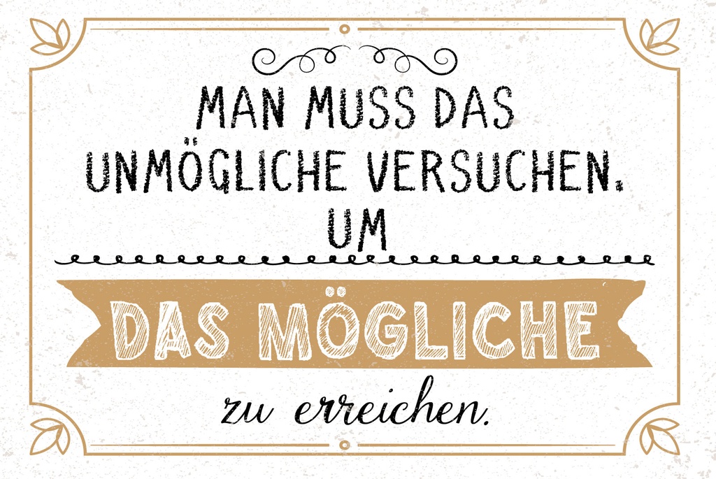 [LA-1809210-H] Holzschild 20x30 cm Mann muss das Unmögliche versuchen um
