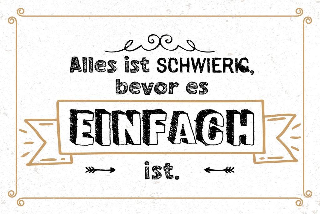 [LA-1809218-H] Holzschild 20x30 cm Alles ist Schwierig bevor es einfach ist