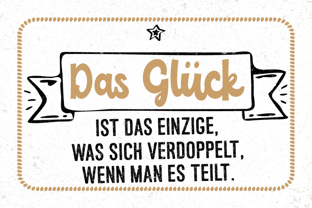 [LA-1809221-H] Holzschild 20x30 cm Glück verdoppelt, wenn man es teilt