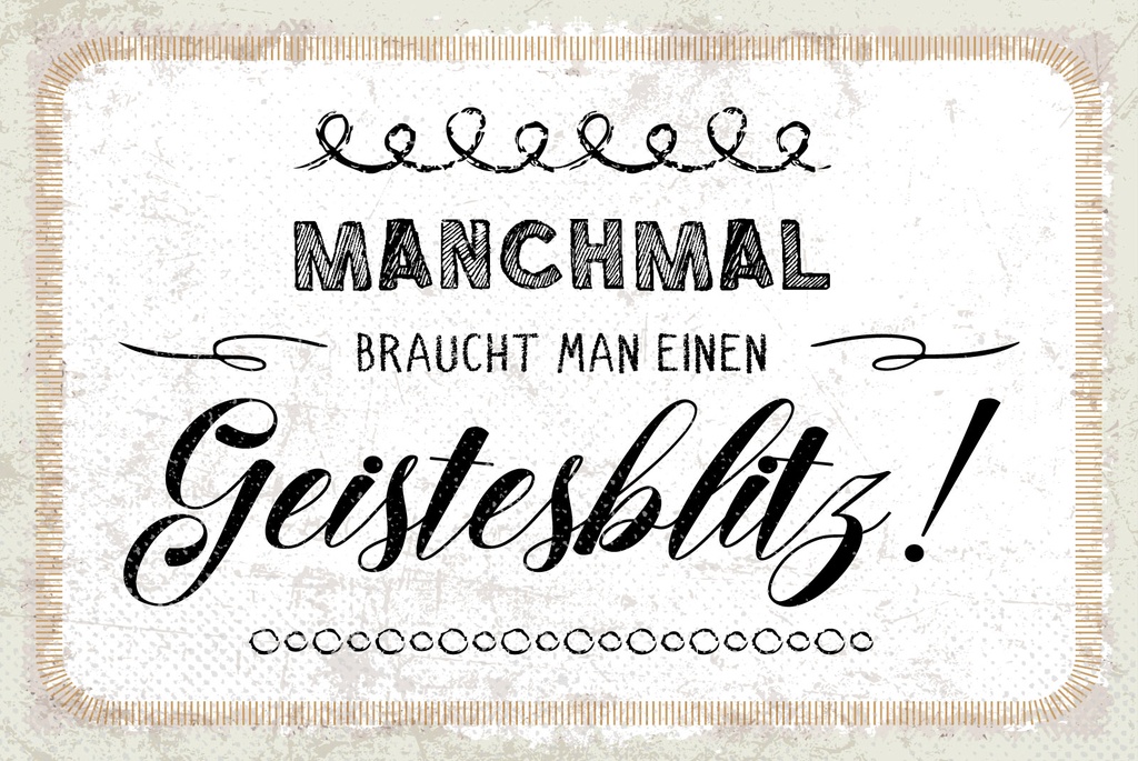 [LA-1809231-H] Holzschild 20x30 cm Manchmal braucht man einen Geistesblitz