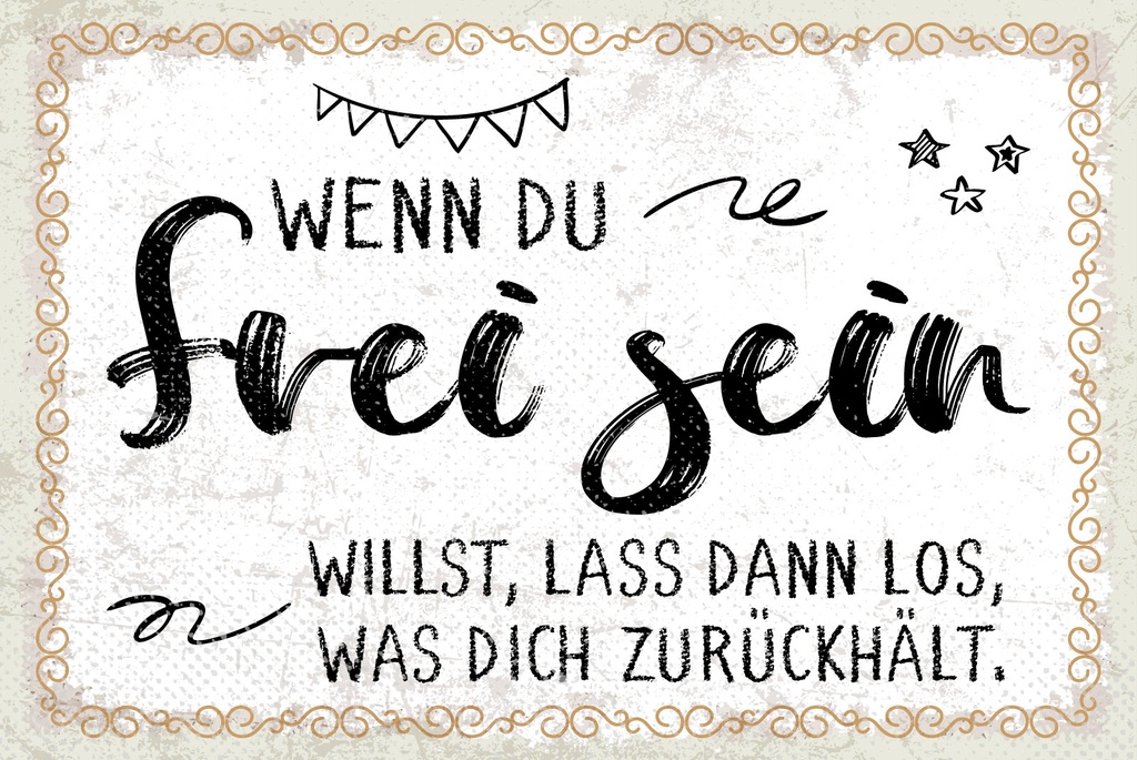 [LA-1809241-H] Holzschild 20x30 cm Wenn du frei sein willst