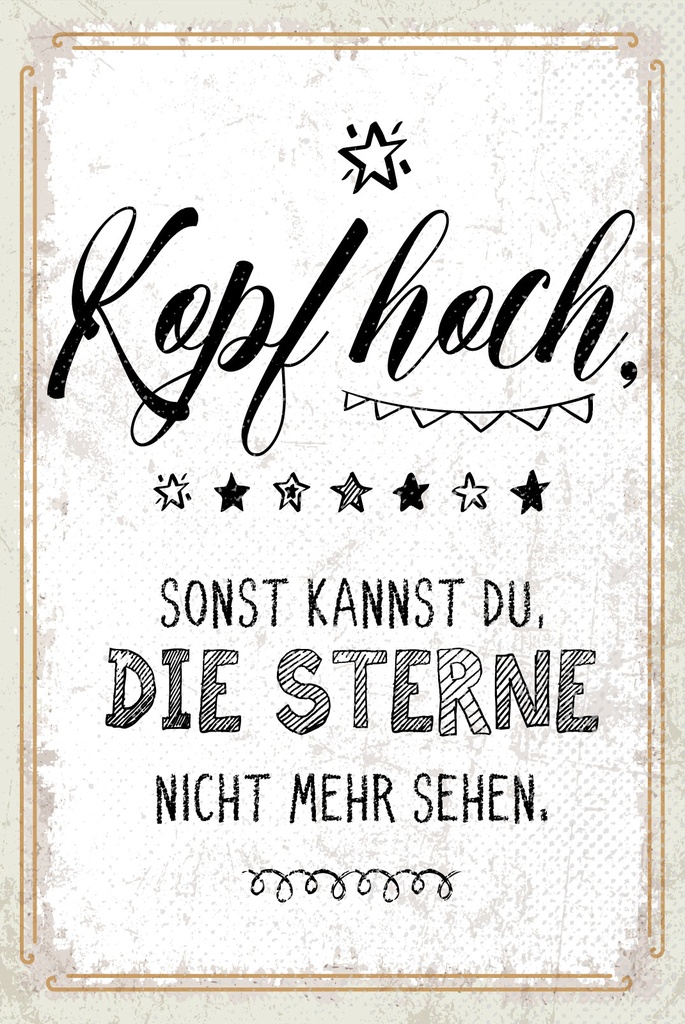 [LA-1809270-H] Holzschild 30x20 cm Kopf hoch, sonst kannst du Sterne nicht sehen