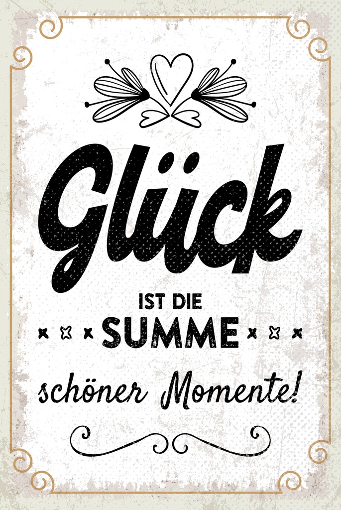 [LA-1809272-H] Holzschild 30x20 cm Glück ist die Summe schöner Momente