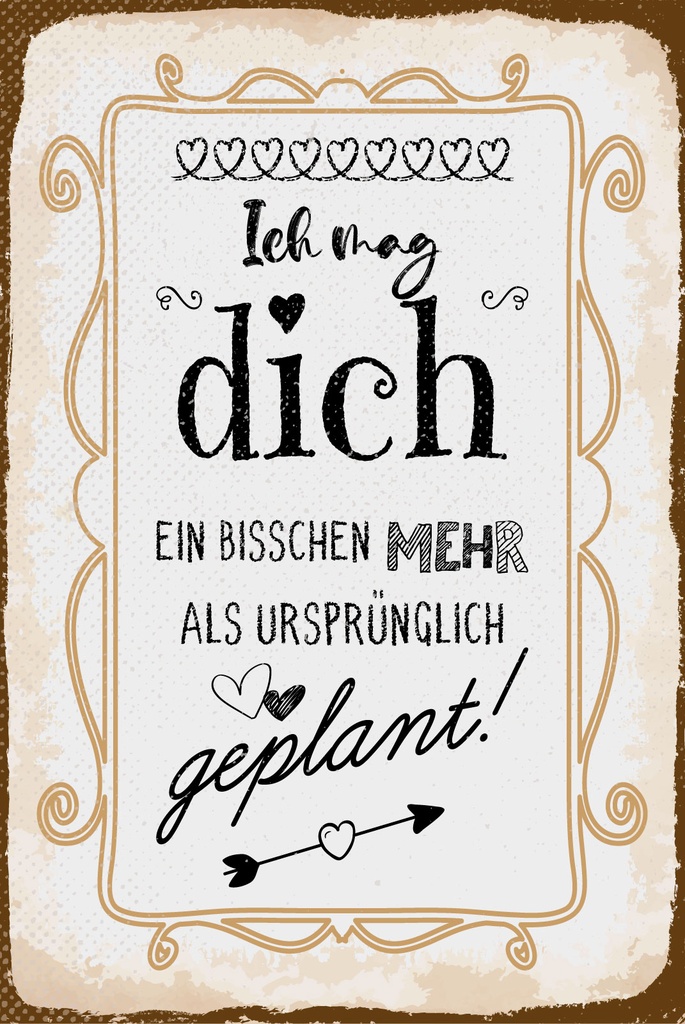 [LA-1809283-H] Holzschild 30x20 cm Ich mag dich mehr als ursprünglich geplant