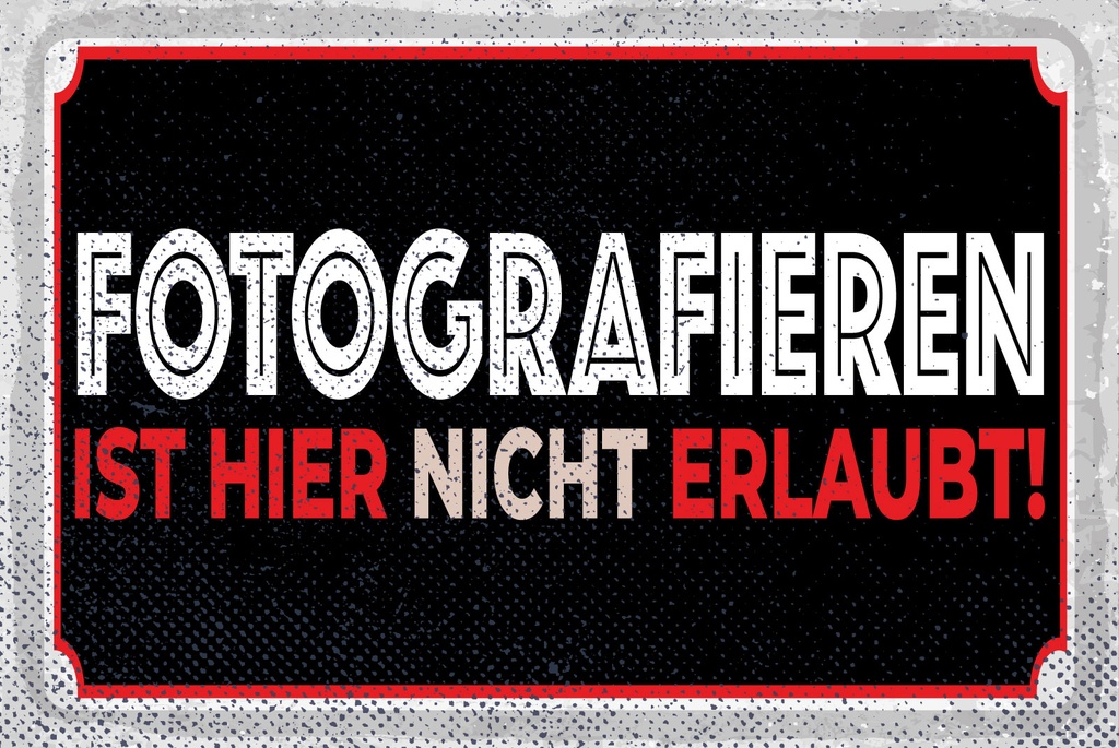 [LA-1809307-H] Holzschild 20x30 cm Fotografieren ist hier nicht erlaubt