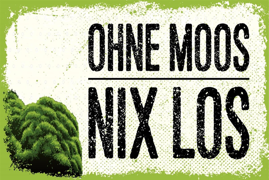 [LA-1809325-H] Holzschild 20x30 cm Ohne Moos nix los