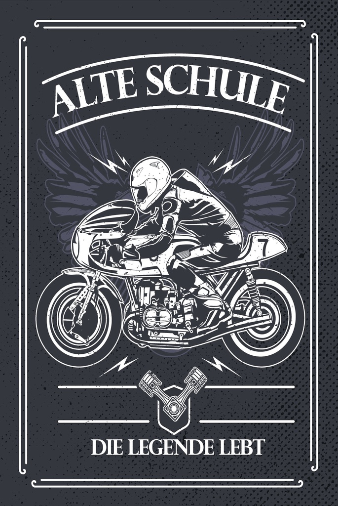 [LA-1809351-H] Holzschild 30x20 cm Motorrad Alte Schule Die Legende Lebt