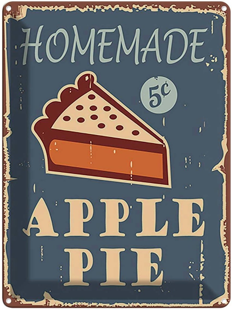 [LA-118662] Blechschild 40x30 cm Homemade Apple Pie Apfelkuchen Küche Kochen Essen