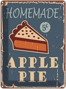 Blechschild 40x30 cm Homemade Apple Pie Apfelkuchen Küche Kochen Essen