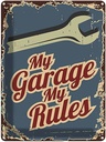 Blechschild 40x30 cm My garage rules Dekoration