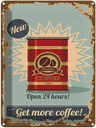 Blechschild 40x30 cm Kaffee get more Coffee 500g Essen Trinken