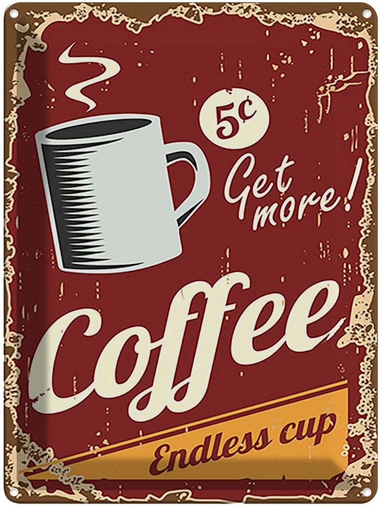 [LA-118674] Blechschild 40x30 cm Kaffee Coffee endless cup Essen Trinken