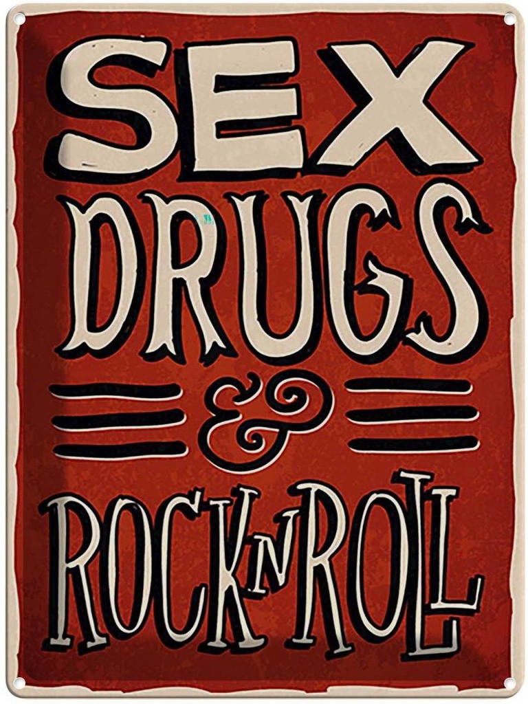 [LA-118675] Blechschild 40x30 cm Sex drugs Rock n Roll Dekoration