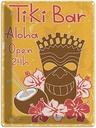 Blechschild 40x30 cm Tiki Bar Aloha Hawaii Essen Trinken Club Alkohol