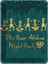 Blechschild 40x30 cm Tiki Bar Aloha Night Party Essen Trinken Club Alkohol