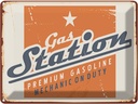 Blechschild 30x40 cm Gas Station Premum Tankstelle Warnschild Hinweisschild Sicherheit Vorsicht