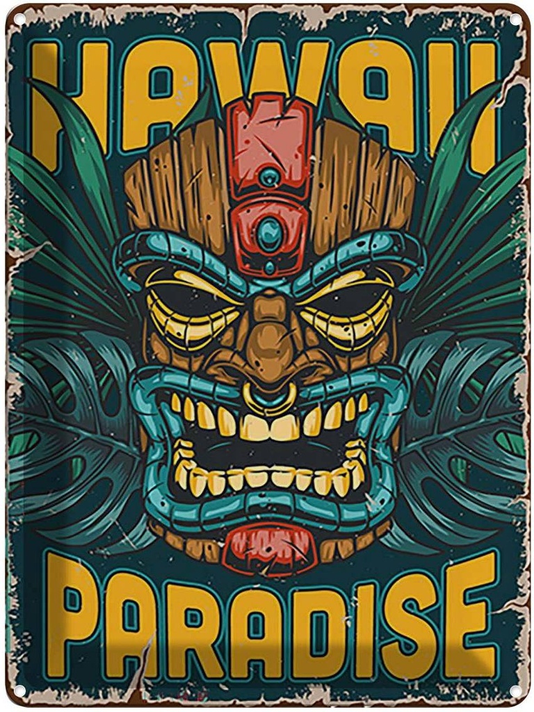 [LA-118689] Blechschild 40x30 cm Hawaii Paradise Alkohol Essen Trinken Bar Club