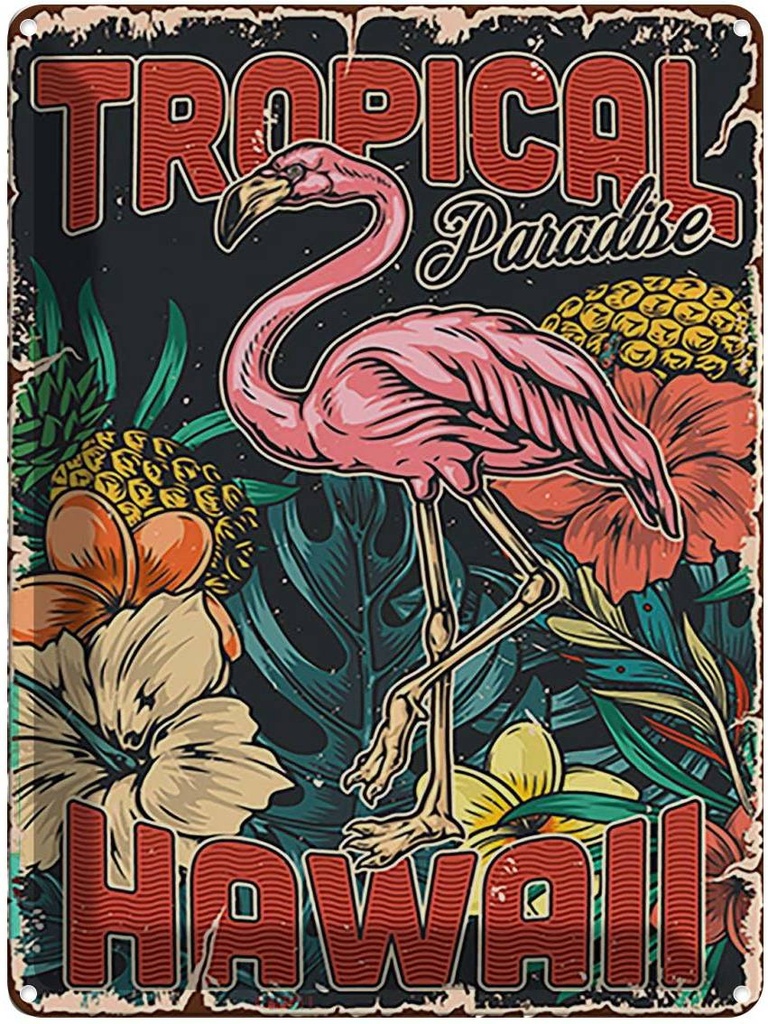 [LA-118705] Blechschild 40x30 cm Hawaii Tropical Paradise Alkohol Abenteuer Reisen