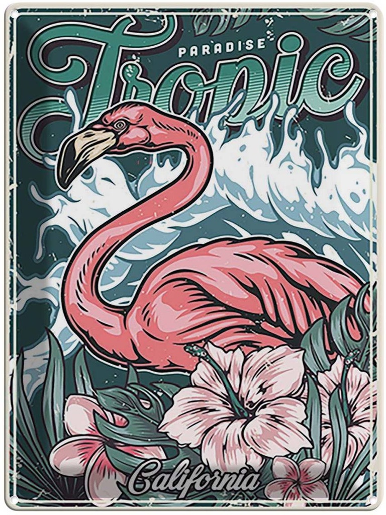 [LA-118706] Blechschild 40x30 cm Tropic Paradise California Amerika USA