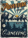 Blechschild 40x30 cm Adventure awaits Ganoeing Sport