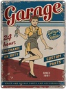 Blechschild 40x30 cm Pinup Garage 24 hours repair Auto Pin Up