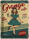 Blechschild 40x30 cm Pinup Grange cafe life music Pin Up