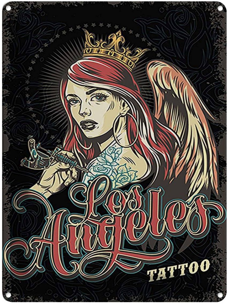 [LA-118754] Blechschild 40x30 cm Tattoo Los Angeles Amerika USA