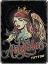 Blechschild 40x30 cm Tattoo Los Angeles Amerika USA