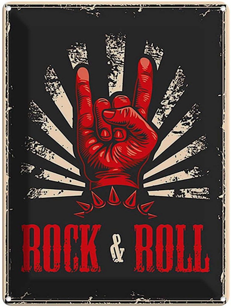[LA-118758] Blechschild 40x30 cm Rock & Roll Musik Keep Calm Yoga