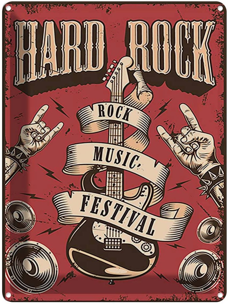 [LA-118759] Blechschild 40x30 cm hard Rock Music festival Geburtstag Feiern Party