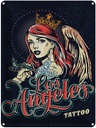 Blechschild 40x30 cm Tattoo Los Angeles Amerika USA
