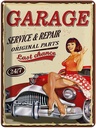 Blechschild 40x30 cm Garage service repair 24/7 Auto Werkstatt