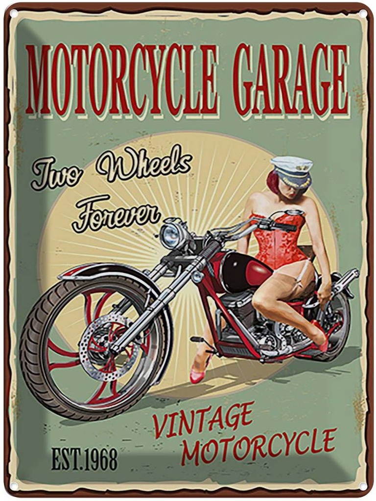 [LA-118780] Blechschild 40x30 cm Motorcycle Garage Auto Werkstatt